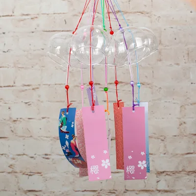 Vigreat Creative Glass Wind Chime Pendant Hand-held Bells for Home Decoration for Easter and Baptism Occasions
