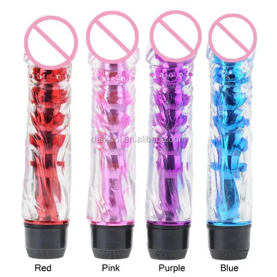 DD-033/Vibrating Crystal Multi-Speeds Super Soft Flexible Strong Vibration Dildo