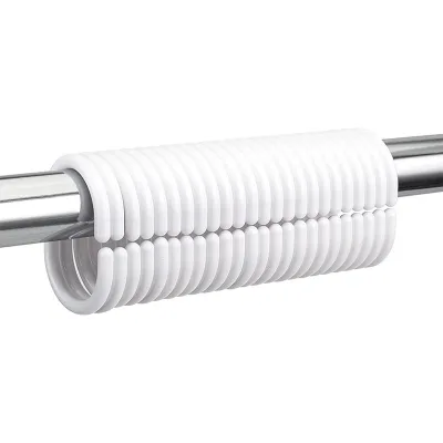 Manufacturer White Plastic C Shaped Bathroom Shower Curtain Hanger C Type Shower Curtain Hooks