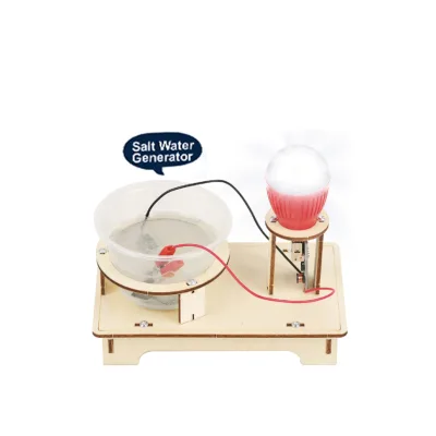 Salt Water Generator Light up Children Craft Toy Diy Wooden stem Kit