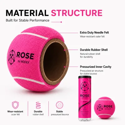Hot Selling Colorful Custom Professional Durable High Bounce Tennis Balls Pressurized 45% Wool 55% Nylon Bounce Height 134-145cm
