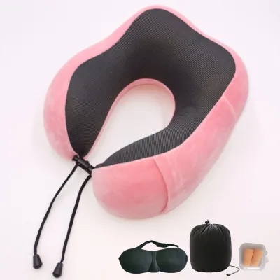 Memory Foam U-Shaped Neck Pillow Travel Pillow Neck Support Cushion Logo Portable Travel Car Airplane Neck Rest