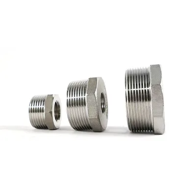 Stainless Steel Reducer Hex Bushing, 2" Male NPT to 3/4" Female NPT, Reducing Cast Pipe Adapter Fitting