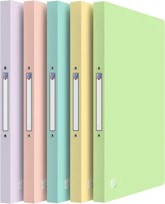 A4 Plastic Ring Binder 2 cm Spine Width Opaque Assorted Pastel Pack of 10