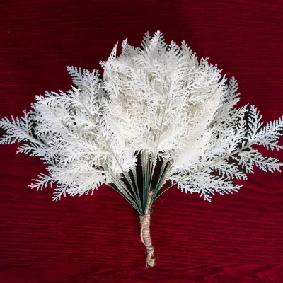 Christmas Picks Sprays, Glitter Artificial Pine Needles, Twig Faux Christmas Floral Branches for Christmas Tree Wreath
