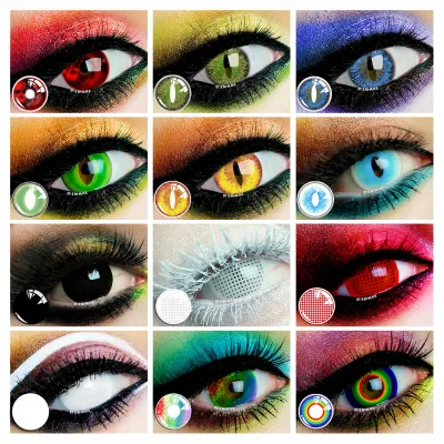 Realkoko Supplier Natural Crazy Eye Color Contact Lenses Halloween Party Cosplay Fancy Dress and Costumes Soft Red OEM Power