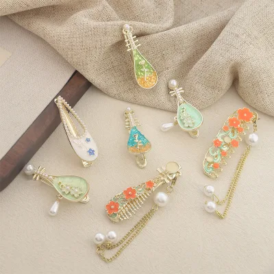 New Style High-End Elegant Crystal Duckbill Side Clip for Women's Bangs Hair Accessories with Glazed Flower Design Hairpins