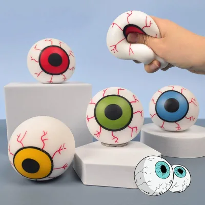 Halloween Eye Squeeze Toy for Stress Relief, Prank, Novelty, Quirky, and Fun Decompression Gift