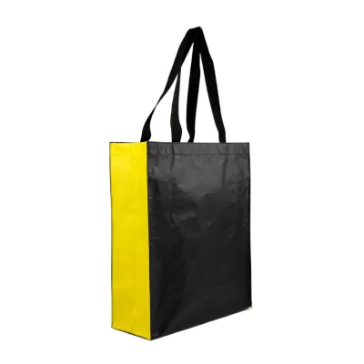 Wholesale Eco-friendly Custom Stitch Bonded Non-woven Laminated Shopping Bag RPET Bag Feifei TBC005 Medium Top Handle