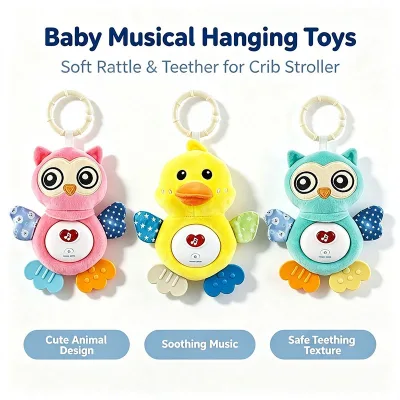 Baohan Baby Soothing Owl and Duck Plush Toy with Light Music Synthetic Fabric & ABS Material Unisex