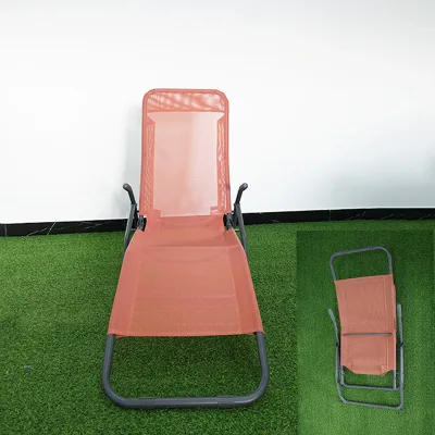 Outdoor Garden Light Weight Beach Chair Iron Teslin Folding Lounge Beach Chair Sun Loungers Leisure Furniture