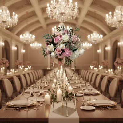 New Arrival Luxury Gold Metal Flower Stand for Wedding Table Centerpiece Decoration