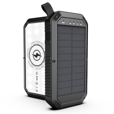 Mini 10000mAh Solar Power Bank wireless power bank LED