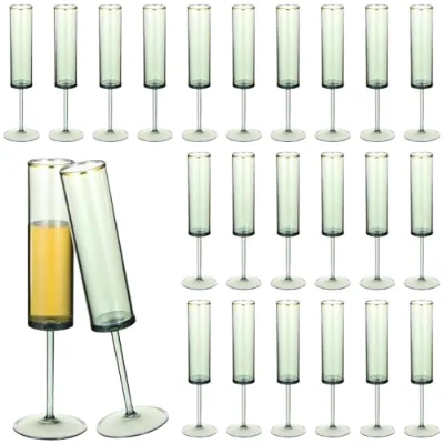 Acrylic Hand Blown Clear Square for Flutes Unbreakable Reusable for Wedding Christmas Anniversary