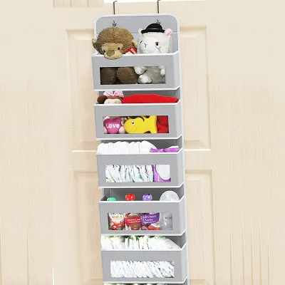 Foldable Fabric Hanging Door Storage Organizer with Clear Window Multi-functional Home Storage