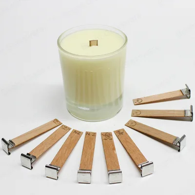 Cracking Single Natural Deck Cherry Wood Wooden Wick Wooden Custom Logo Wicks Handmade Customized Packing Candle Making Making