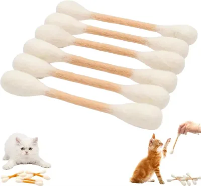 Wool Felt Eco-Friendly Durable Catnip Giant Feather Chew Stick Teaser Toy Beige Bag Burn Energy Teeth Grinding Interactive