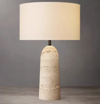 Modern European Design Onyx Table Lamp Flexible Features Polished Marble Finish Fabric AC LED Dimmable Indoor Outdoor Bedroom