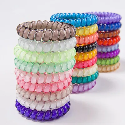 Girls Candy Colors Plastic Telephone Line Hairband Mixed Colors Telephone Ring