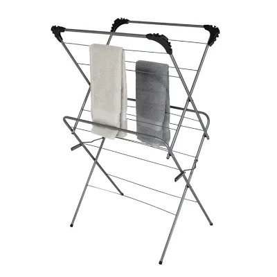 Easy to Use 2 Tiers Clothes Airer Foldable Steel Wire Airer Racks