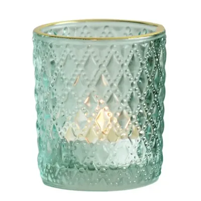 Luxury Gold Rim Grey Clear Candle Holders Bulk Container Glass Jars for Candles Wholesale