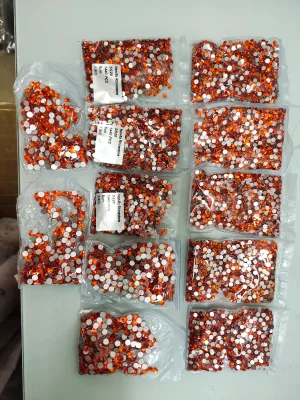 New Color Sun Red Glass Rhinestones Stone for Phone Cristal Non-hot Fix Crystal Rhinestones Round Nail Flatback Wholesale