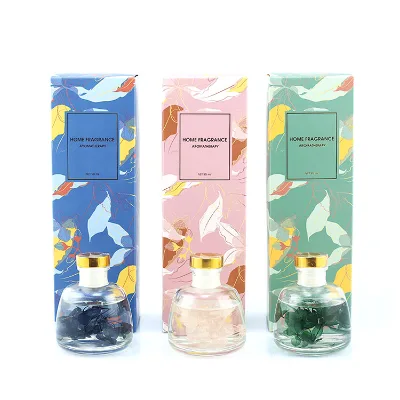 90ml Customized Preserved Dry Soaking Flower No Fire Aromatherapy Essential Oil Fibre Reed Diffuser air Freshener Perfume Decor