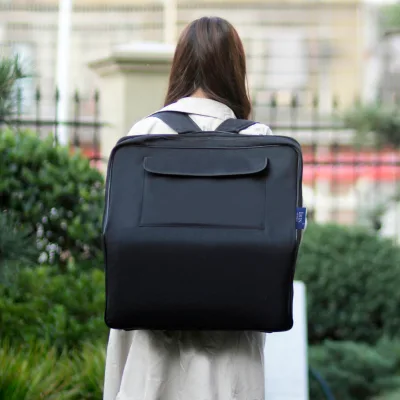 IRIN  Accordion Bag Black Waterproof Crash-proof Thicken Comfortable Shoulders Accordion Backpack