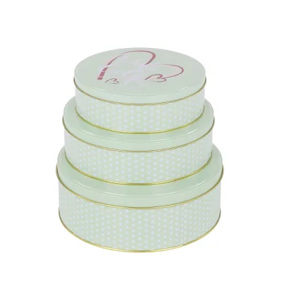 2024 New Arrival Factory OEM Christmas Packaging Food Grade 3 Piece Tin Can Metal Box Set for Chewing Gum Snack Chocolate Cookie