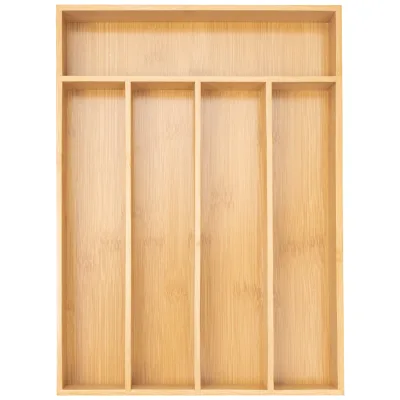 Bamboo Silverware Organizer,Bamboo Wooden Kitchen Drawer Orgenaizer Utensil Storage,Wood Cutlery Organizer in Drawer Tray