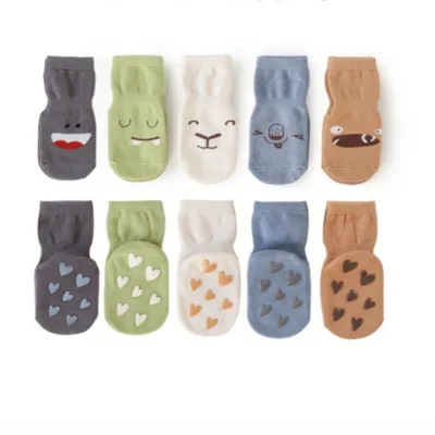 Plain White Customized Animated Embroidered Recycled Organic Cotton Tricot School Little Baby Boys Girls Toddler Anti slip Socks