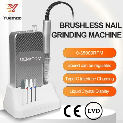 Low Price 24w  Lcd Display Screen Nail Drill Machine Stainless Steel 35000rpm Brushless Nail Drill for Professional Nail Salon