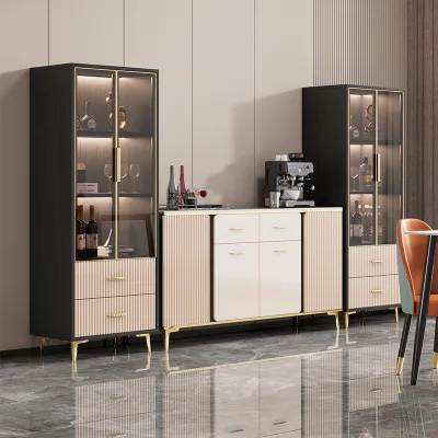 Customized Cabinets Moderrn Light Luxury Furniture Wood Material Kitchen Cabinet for Wine Display