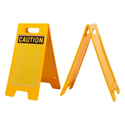 High Visibility Foldable Wet Floor Caution Sign Double Sided Slippery Floor Sign with Inert Replaceable Board for Airport