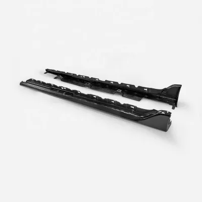 New for FK8 for Type-R OEM Carbon Fiber Interior Side Skirt Extension Glossy Door Step Cover Trim Black