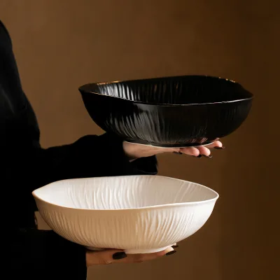 Creative High-foot Vintage Style Light Luxury Retro Irregular Shape Nature's Unique Fruit Plate Set Household Kitchen Platee