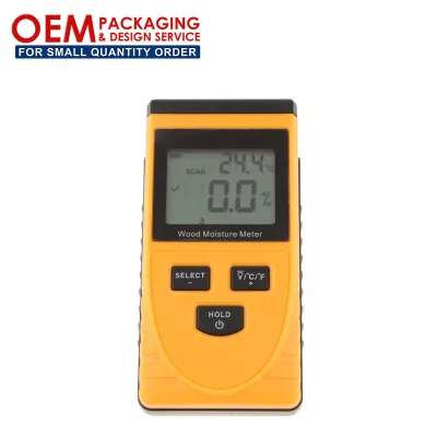 Inductive Wood Moisture Meter Humidity Tester Wood Water Content Detector (OEM Packaging Service Available)