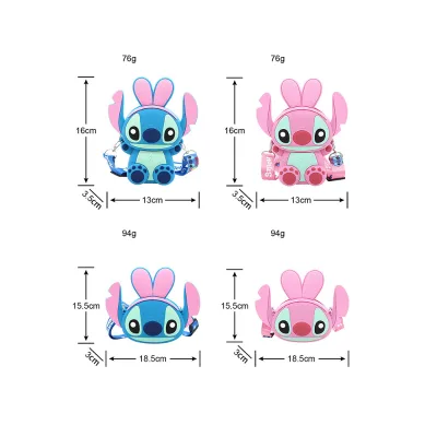 Lilo & Stitch Purse Cute Cartoon Portable Wallet Stitch Earphone Bag Pendant Silicone Coin Purse Wholesale