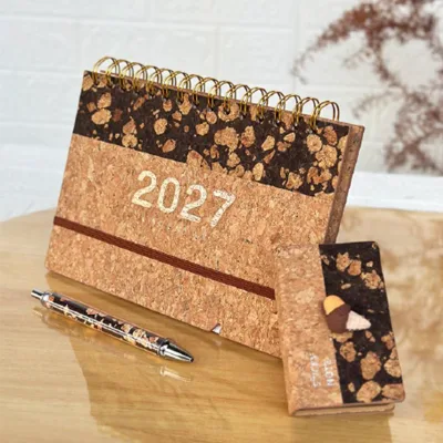 2027 Eco Coffee Ground Material Desk Calendar With Faint Coffee Aroma & Stress Relief Magnets for Promotional Business Gifts