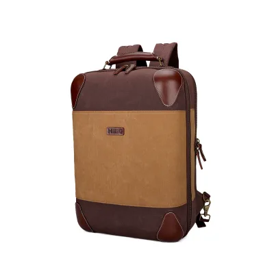 OEM Vintage Retro Canvas Backpack Notebook Laptop Bag for Travel Work Outdoor Business School