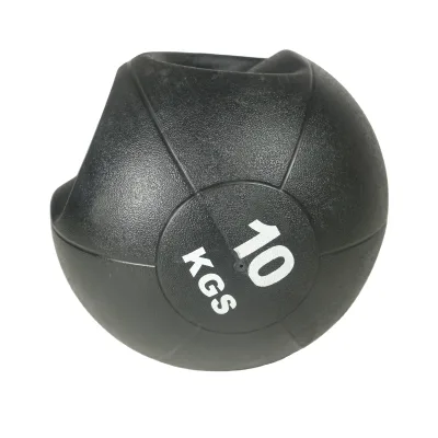 Hot Selling Good Quality Pvc Leather+pp Cotton+sand Gym New Medicine Ball With Handle Exercise Ball