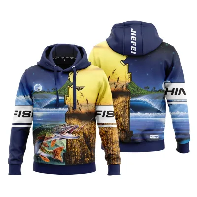 High Quality Comfortable Durable Fishing Hooded Sweatshirt Waterproof Long Built Last Water Winter for Sport Digital Printing