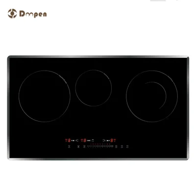80cm 3 Zone Built in Induction Hob 6700W Glass Ceramic in Black