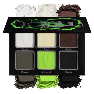 DE'LANCI 6-color Mini Eye Shadow Plate Halloween Clown High Pigment Pearlescent Matte Color Makeup Eyeshadow Palette