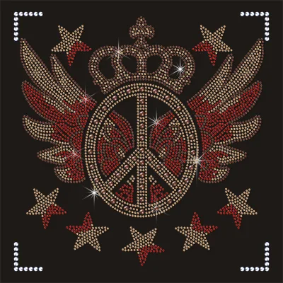 Dtf Transfer Rhinestone Overlay Custom Eco-Friendly Flatback Heat Transfer Ready Press Iron Patch Clothing Durable Hotfix