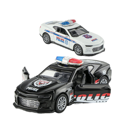 With Door Opened 2 Color Mixed 14cm 1/32 Pull Back Die Cast Police Car for Kids Age 3+