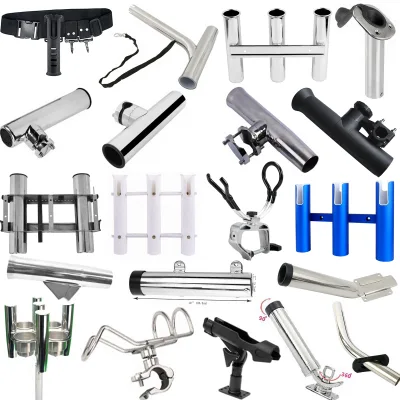 Factory Direct Sale Stainless Steel/Aluminum Fishing Rod Holders for Boats Polishing/drawing Top Quality Marine Accessories