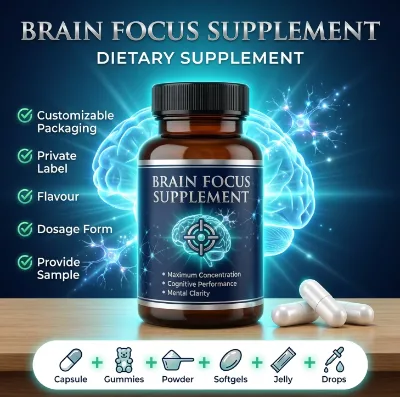 Healthife OEM Citicoline Brain Supplement Lions Mane L Theanine Brain Alpha Capsule