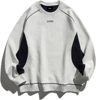 High Quality Cotton Outdoor Sports Casual Men's Oversized Crew Neck Color Block Sweatshirt Custom Logo Hoodies Sweatshirts