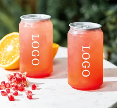 HECION PET Plastic Beverage Can Food Grade Drink Container Milk Tea Coffee Bottle Sealed Packaging Jar with Lid